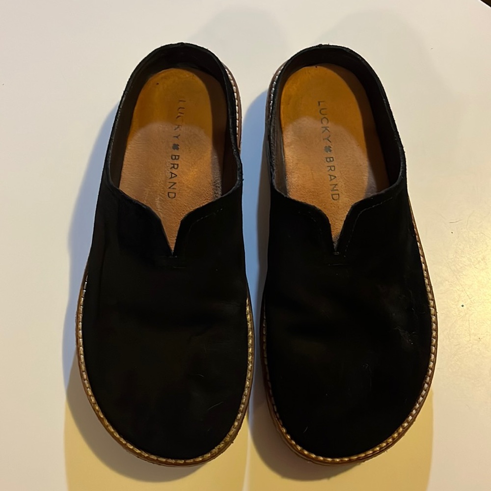 Lucky brand suede mules